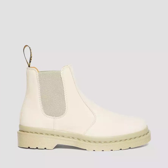 Dr Martens Doc 2976 Mono Milled Nubuck Leather Chelsea Boots Parchment Beige - Picture 1 of 9
